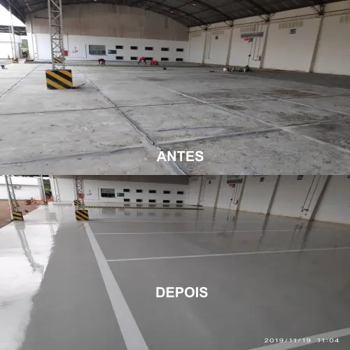 Piso industrial desgastado antes da aplicação de revestimento epóxi em Tapurah MT