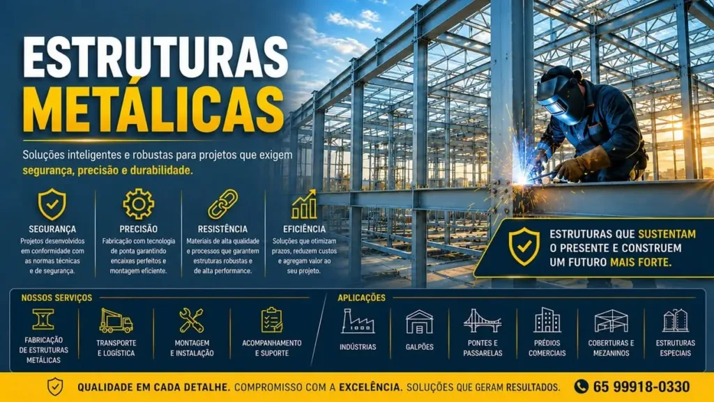 Reforma de estruturas metálicas e coberturas industriais em Cuiabá Várzea Grande e Mato Grosso